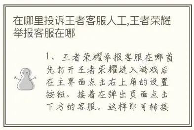 王者荣耀怎么联系人工客服申诉信息呢_王者荣耀联系人工客服申诉全攻略