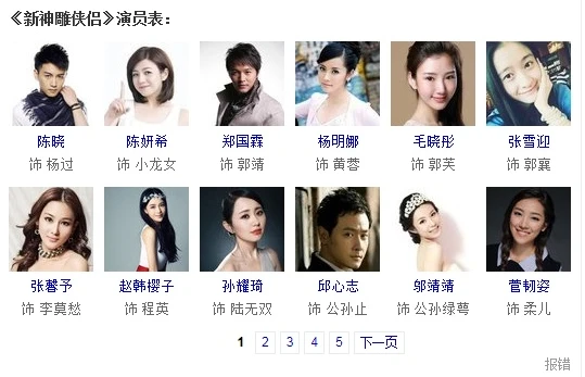 新版神雕侠侣刘亦菲版演员表介绍_，演员阵容全解析
