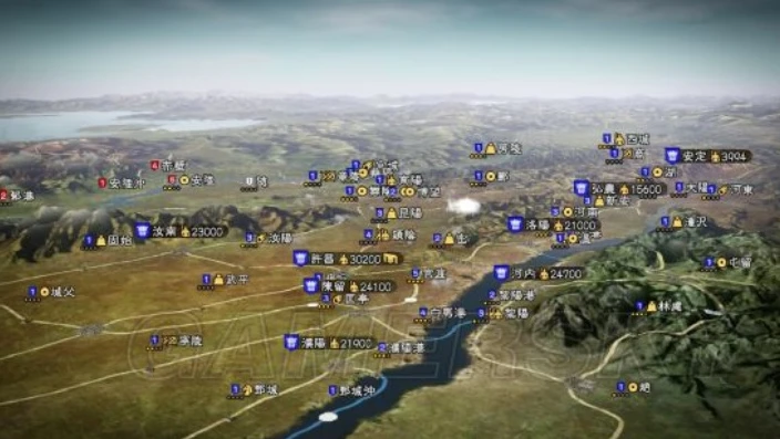 三国志13地图全图超大图_〈三国志13〉地形图，乱世山河的战略全景